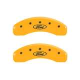 MGP 4 Caliper Covers Engraved Front & Rear Oval logo/Ford Yellow finish black ch - 10219SFRDYL