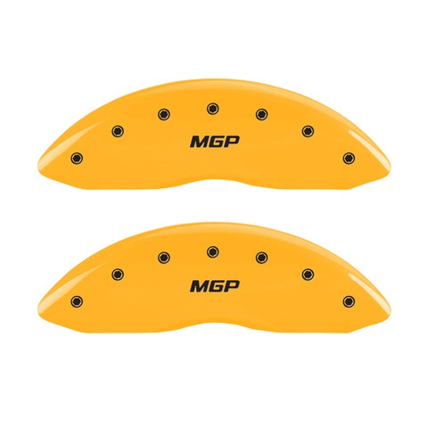 MGP Front set 2 Caliper Covers Engraved Front MGP Yellow finish black ch - 10232FMGPYL