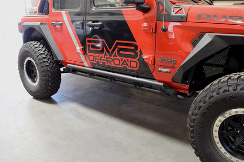 DV8 Offroad 2018+ Jeep Wrangler JL Tubular Rock Slider Step w/ Plated End Caps - SRJL-03