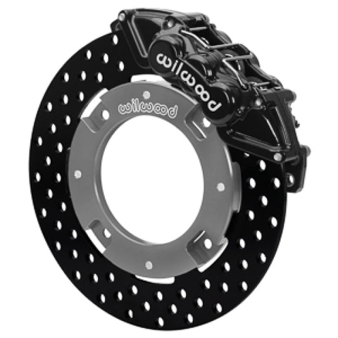 Wilwood 17-21 Can-Am X3RS Black 6-Piston Front Kit 11.25in - Drilled Rotors - 140-16628-D