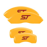 MGP 4 Caliper Covers Engraved Front & Rear No bolts/ST Yellow finish black ch - 10231SST1YL