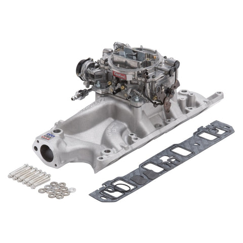 Edelbrock Manifold And Carb Kit Performer RPM Small Block Ford 289-302 Natural Finish - 2032