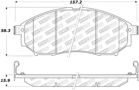 StopTech Street Touring 06-08 350Z w/ Std Brakes Front Brake Pads - 308.08880