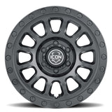 ICON Hulse 17 X 8.5 5 X 5.5 0mm Offset 4.75in BS Double Black - 8017858647DB