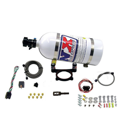 Nitrous Express 11-15 Ford Mustang GT 5.0L Coyote 4 Valve Nitrous Plate Kit (50-200HP) w/10lb Bottle - 20948-10