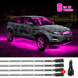 XK Glow Tube Single Color Underglow LED Accent Light Car/Truck Kit Pink - 8x24In - XK041002-P
