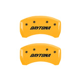 MGP 4 Caliper Covers Engraved Front & Rear Daytona Yellow finish black ch - 12162SDAYYL