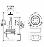 Hella Bulb H10/9145 12V 45W Py20D T4 (2) - H10TB