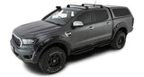 Rhino-Rack 11-20 Ford Ranger PX 4 Door Double Cab Vortex ROC25 Flush 2 Bar Roof Rack - Black - RV0321B