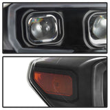 xTune 16-18 Toyota Tacoma SR/SR5 DRL Proj Headlights w/Turn Signal - Blk (PRO-JH-TTA16-SR-BK) - 9042997