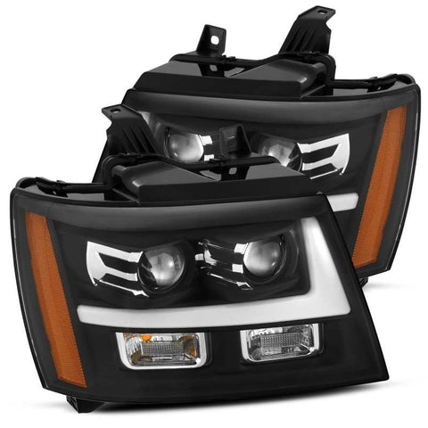 AlphaRex 07-14 Chevrole Tahoe PRO-Series LED Headlights Plank Style Blk w/Activ Light/Seq Signal/DRL - 880297