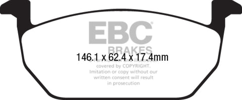 EBC 2018 Audi TT RS Quattro Yellowstuff Rear Brake Pads - DP42225R