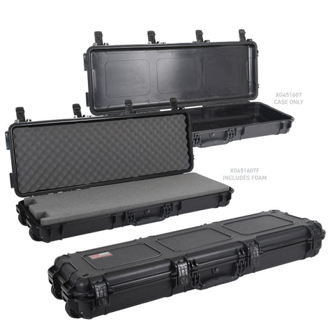 Go Rhino XVenture Gear Hard Case w/ Foam - Long 44in. / IP67 / Automatic Air Valve - Textured Black - XG451607F