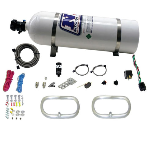 Nitrous Express Dual Ntercooler Ring System (2 - 6 x 6 Rings) w/15lb Bottle - 22200-15