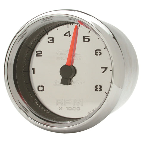 Autometer Pro-Cycle Gauge Tach 2-5/8in 8K Rpm 2&4 Cylinder Chrome - 19308