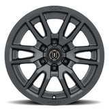 ICON Vector 6 17x8.5 6x5.5 0mm Offset 4.75in BS 106.1mm Bore Satin Black Wheel - 2417858347SB