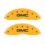 MGP 4 Caliper Covers Engraved Front & Rear GMC Yellow finish black ch - 34014SGMCYL