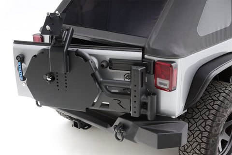 Rampage 07-18 Jeep Wrangler JK (Incl. Unlimited) Trail Guard Tire Carrier - Black - 9950919