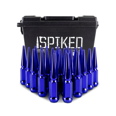 Mishimoto Mishimoto Steel Spiked Lug Nuts M12 x 1.5 24pc Set Blue - MMLG-SP1215-24BL