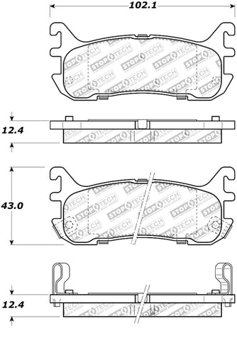 StopTech Street Touring 94-97/99-05 Miata w/ Normal Suspension Rear Brake Pads D636 - 308.06360