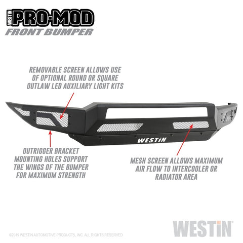 Westin 19-21 Chevrolet Silverado 1500 Pro-Mod Front Bumper - Tex. Blk - 58-41215