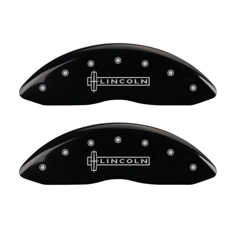 MGP 4 Caliper Covers Engraved Front & Rear Lincoln Black finish silver ch - 36021SLCNBK