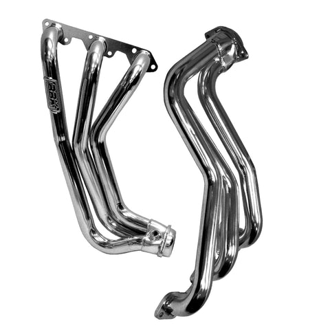 BBK 07-11 Jeep 3.8 V6 Long Tube Exhaust Headers And Y Pipe And Converters - 1-5/8 Chrome - 4050