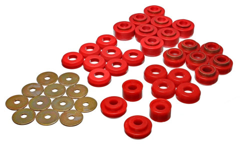 Energy Suspension Chevrolet 4 door Red Body Mounts (Recommended for Police/Taxi/Race) - 3.4136R