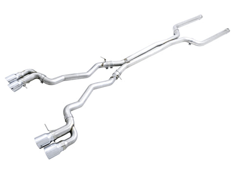 AWE Tuning 18-19 BMW M5 (F90) 4.4T AWD Cat-back Exhaust - Track Edition (Chrome Silver Tips) - 3020-42070