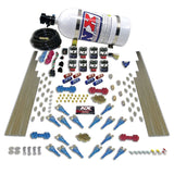 Nitrous Express Shark Dual Stage/Alc 16 Nozzles 8 Solenoids Nitrous Kit (200-1200HP) w/Comp Bottle - 90085-12