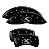 MGP 4 Caliper Covers Engraved Front & Rear Circle K/Kia Black Finish Silver Char 2018 Kia Stinger - 21191SCRKBK