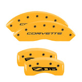 MGP 4 Caliper Covers Engraved Front C5/Corvette Engraved Rear C5/Z06 Yellow finish black ch - 13007SCZ5YL