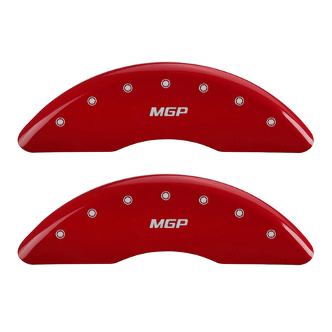 MGP 4 Caliper Covers Engraved Front & Rear MGP Red finish silver ch - 22232SMGPRD