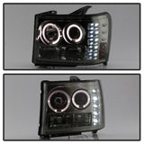 Spyder GMC Sierra 1500/2500/3500 07-13 Projector Headlights LED Halo- LED Smoke PRO-YD-GS07-HL-SM - 5010629