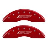 MGP 4 Caliper Covers Engraved Front & Rear Gen 5/SS Red finish silver ch - 14241SSS5RD