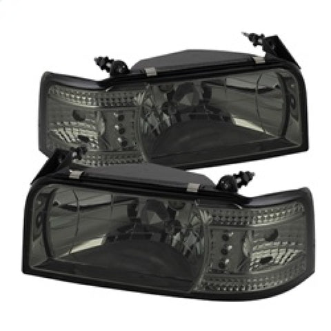 Spyder Ford F150 92-96/Ford Bronco 92-96 1PC LED ( LEDs)Crystal Headlights Smke HD-YD-FB92-1PC-SM - 5033802