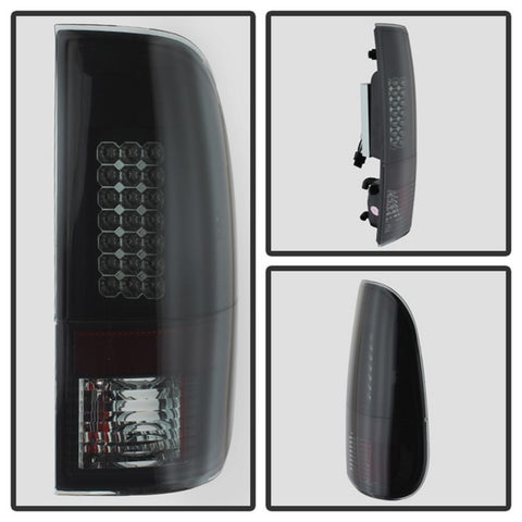 Spyder Ford F150 side 97-03/F250 Super Duty 99-07 LED Tail Lights Blk Smke ALT-YD-FF15097-LED-BSM - 5078179