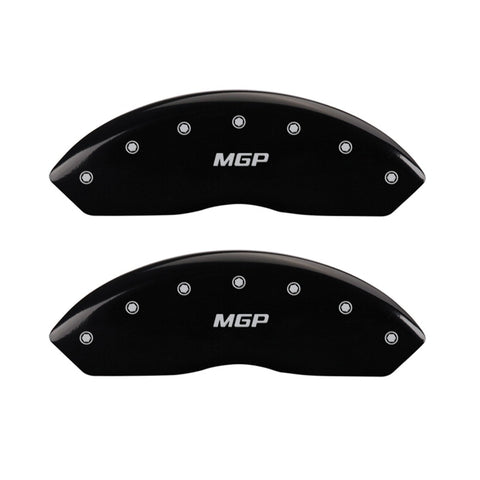 MGP Front set 2 Caliper Covers Engraved Front MGP Black finish silver ch - 34012FMGPBK