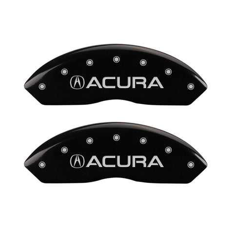 MGP 4 Caliper Covers Engraved Front Acura Engraved Rear RSX Black finish silver ch - 39005SRSXBK