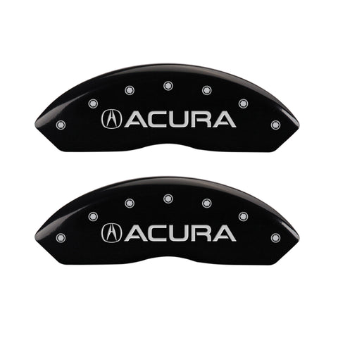 MGP 4 Caliper Covers Engraved Front Acura Engraved Rear TLX Black finish silver ch - 39018STLXBK