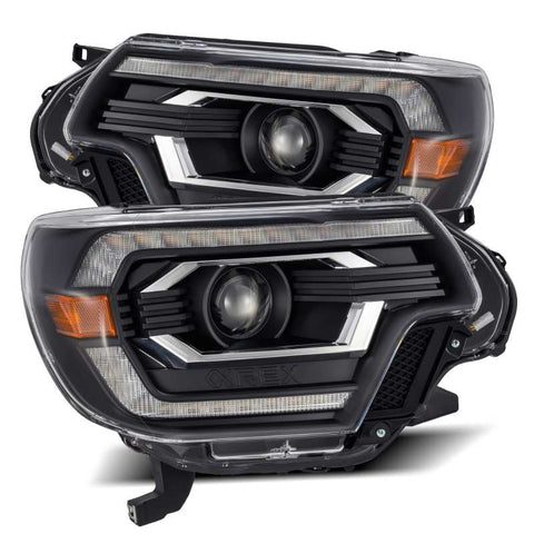 AlphaRex 12-15 Toyota Tacoma PRO-Series Projector Headlights Plank Style Black w/DRL - 880749