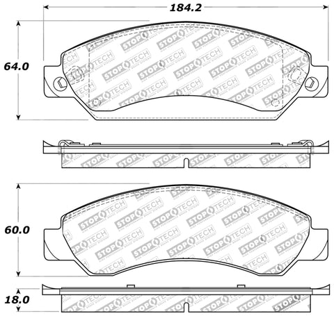 StopTech Sport Brake Pads w/Shims and Hardware - Rear - 309.10920