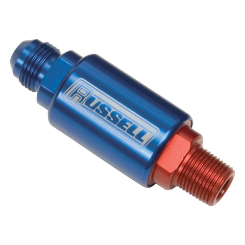 Russell Performance Red/Blue (3-1/4in Length 1-1/4in dia. -8 x 3/8in male NPT inlet/outlet) - 650170