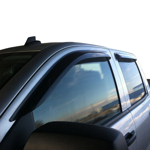 Westin 2014-2018 Chevy Silverado 1500 Dbl Cab Wade Slim Wind Deflector 4pc - Smoke - 72-31482