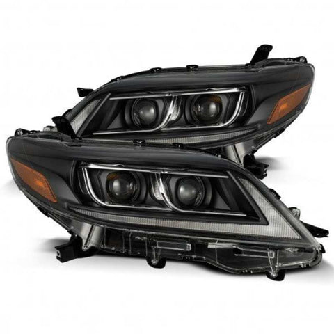 AlphaRex 11-21 Toyota Sienna PRO-Series Proj Headlights Plank Style Black w/Seq Signal/DRL - 880764