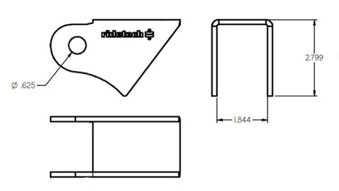 Ridetech Tri Link Frame Rod End Bracket 1-3/4in Wide - 90000161