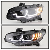 Spyder Honda Civic 16- 2DR/4DR/Hatchback Projector Headlights - Black PRO-YD-HC16SI-SEQGR-BK - 5087867