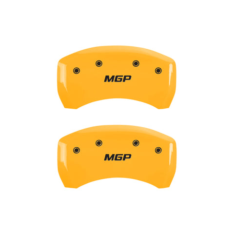 MGP 4 Caliper Covers Engraved Front & Rear Oval logo/Ford Black finish silver ch - 10231SFRDBK