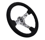 NRG Reinforced Steering Wheel (350mm / 3in. Deep) Blk Suede w/Hydrodipped Digi-Camo Spokes - RST-036DC-S