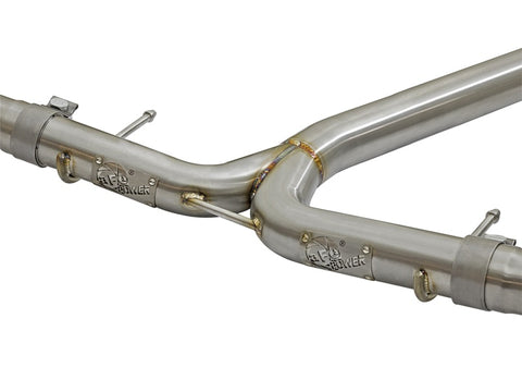 aFe POWER Takeda 16-17 Honda Civic I4-1.5L (t) 2.5-2.25in 304 SS CB Dual-Exit Exhaust Blue Tips - 49-36615-L